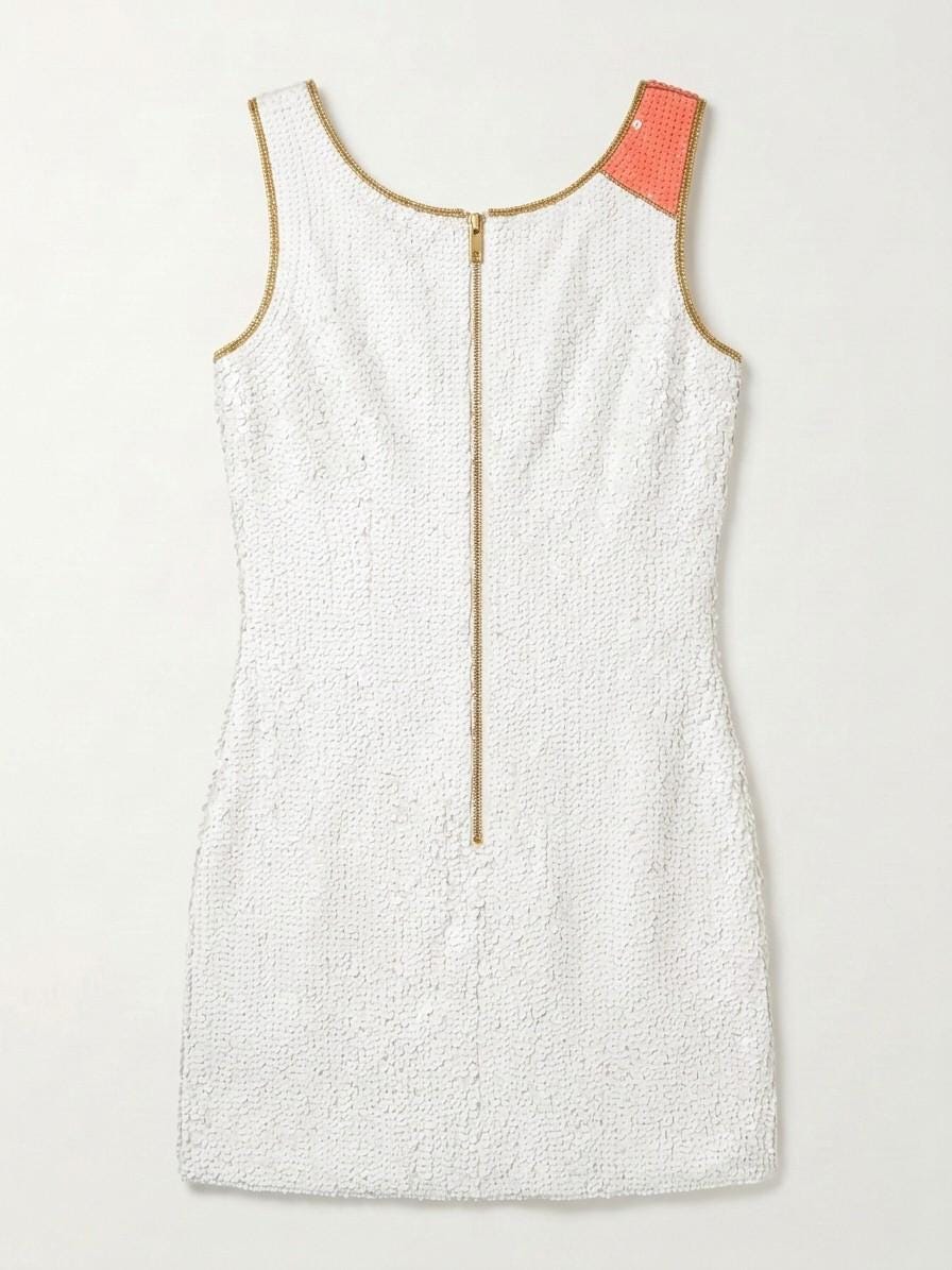 She Said Yes beaded reception dress, back with gold zipper