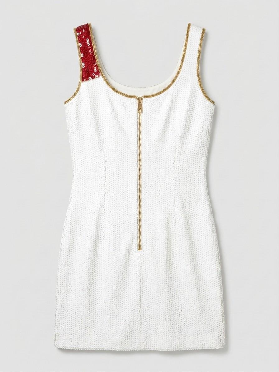 Wifey beaded reception dress, back with gold zipper