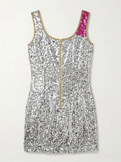 Last Disco beaded reception dress, back with gold zipper