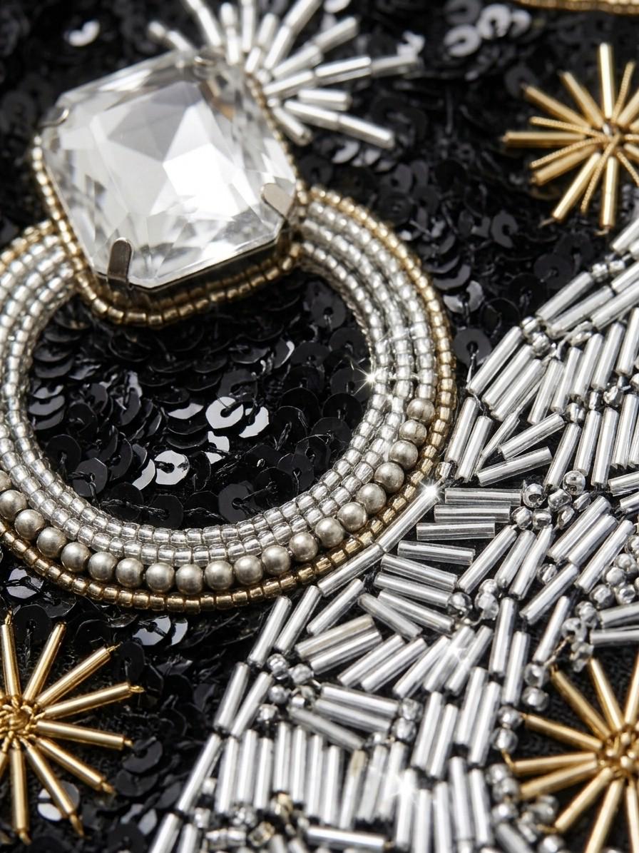Mrs. Crystal Veil beadwork close-up