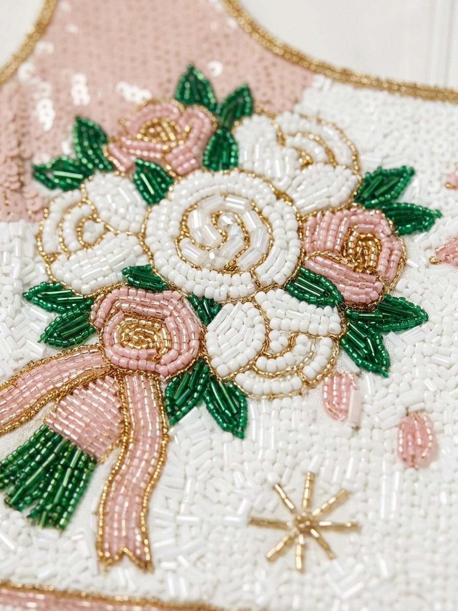 Bouquet Toss beadwork close-up