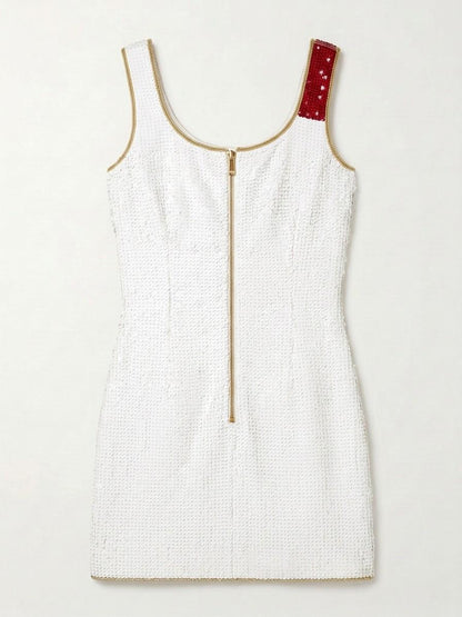 Jackpot beaded reception dress, back with gold zipper