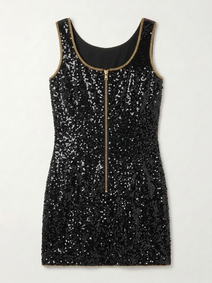 Last Rodeo beaded reception dress, back with gold zipper