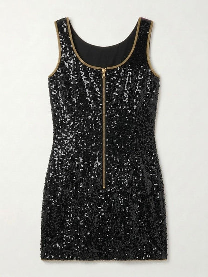 Last Rodeo beaded reception dress, back with gold zipper