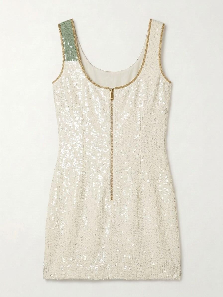 Garden Bride beaded reception dress, back with gold zipper