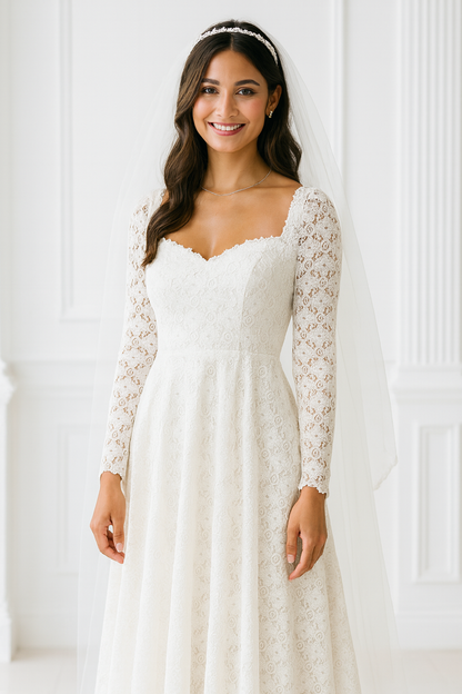 The Lace Sleeve Gown