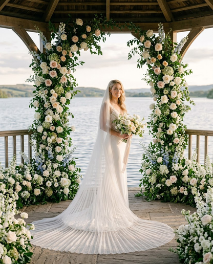 Pleated Bridal Veil