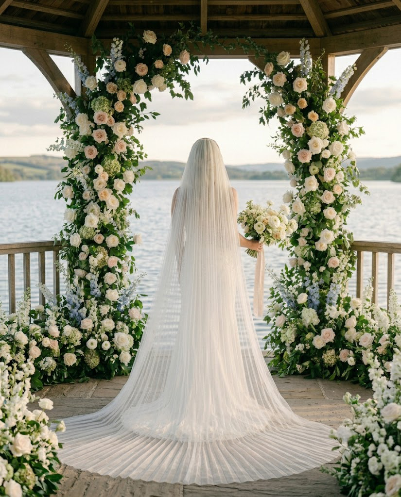 Pleated Bridal Veil
