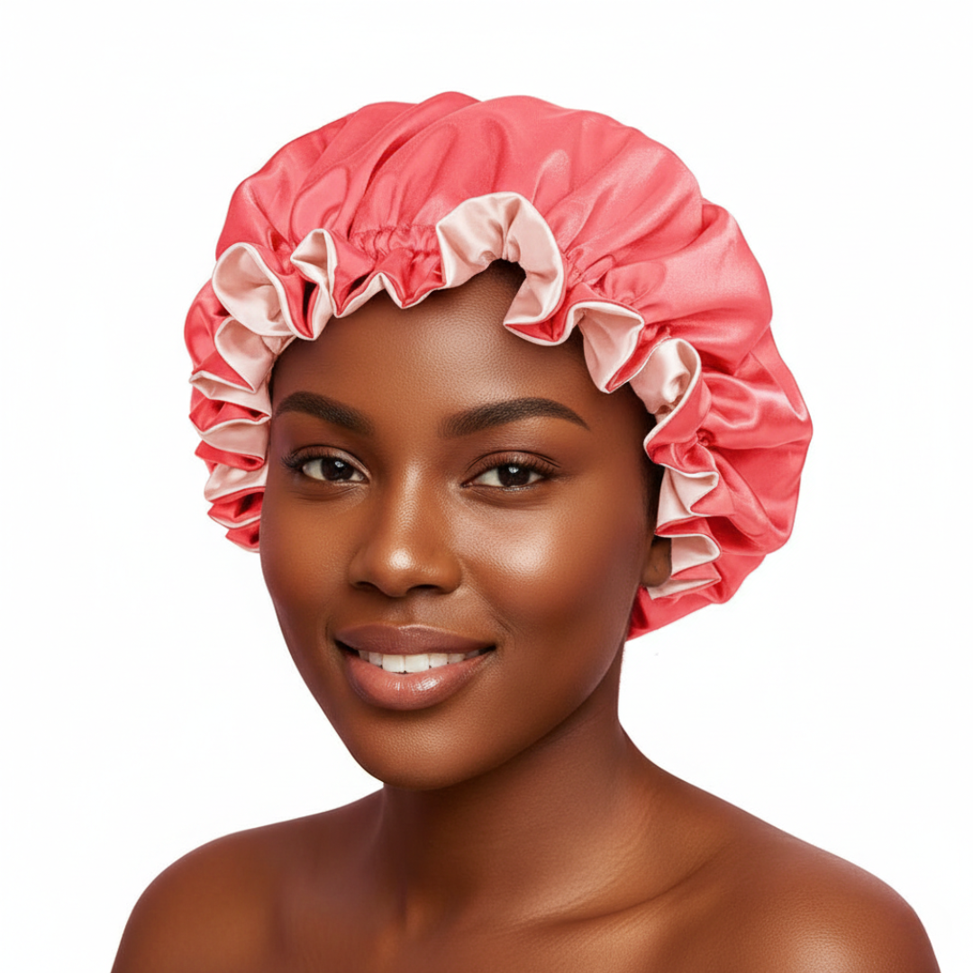 Coral Satin Bonnet