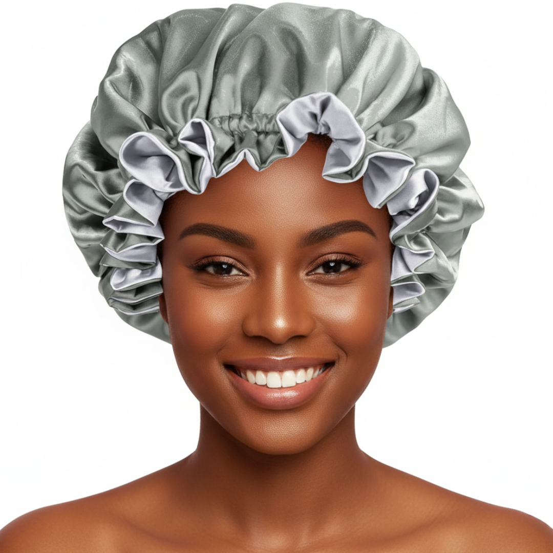 Charcoal Satin Bonnet