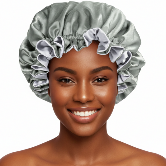 Charcoal Satin Bonnet