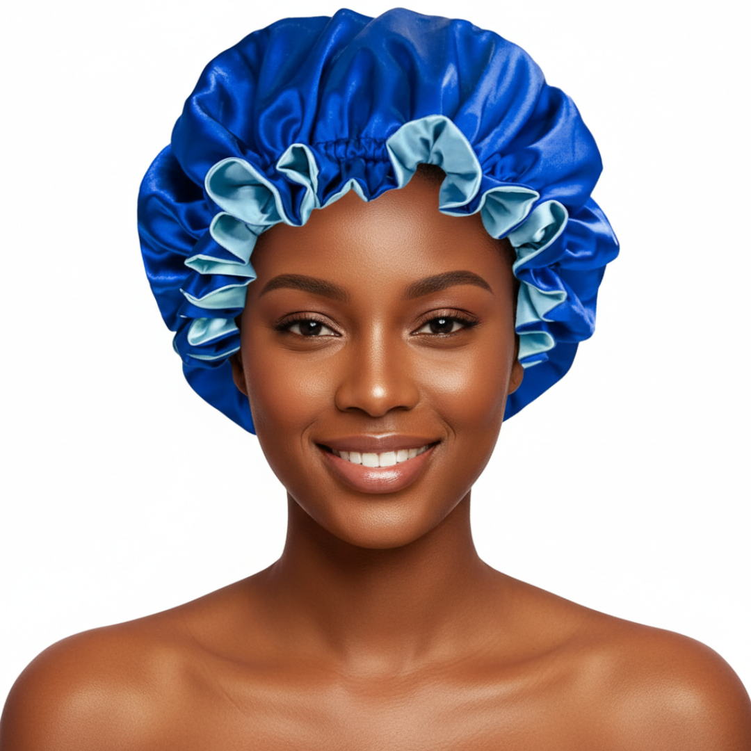 Royal Blue Satin Bonnet