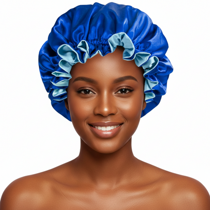 Royal Blue Satin Bonnet