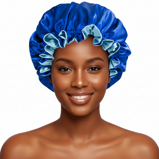 Royal Blue Satin Bonnet