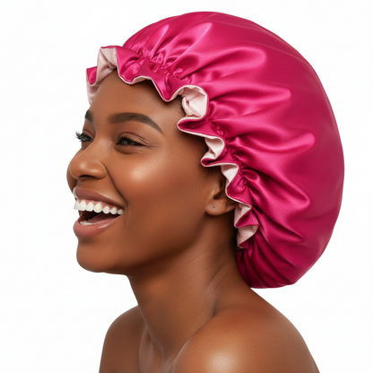 Hot Pink Satin Bonnet