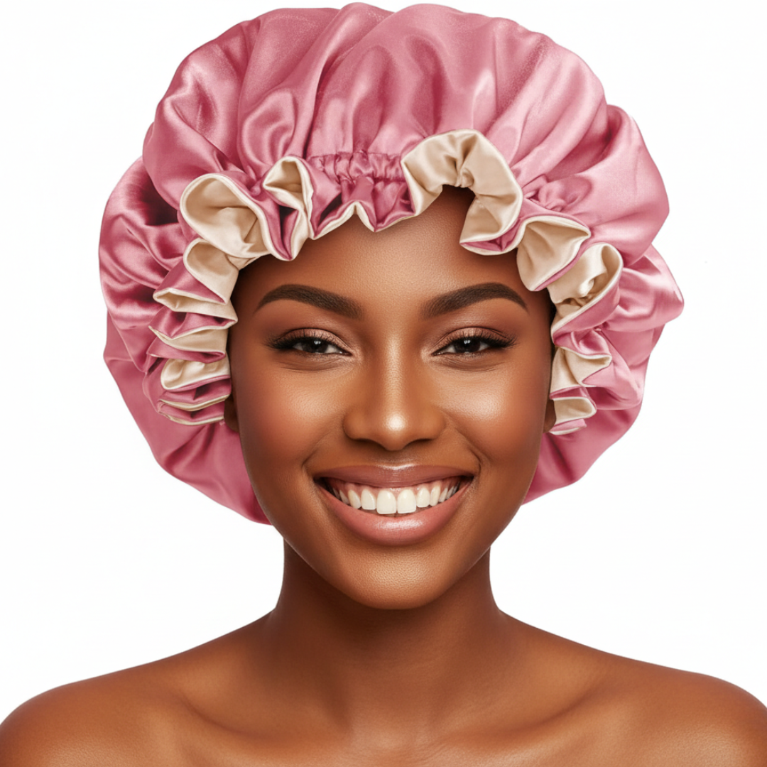 Dusty Pink Satin Bonnet