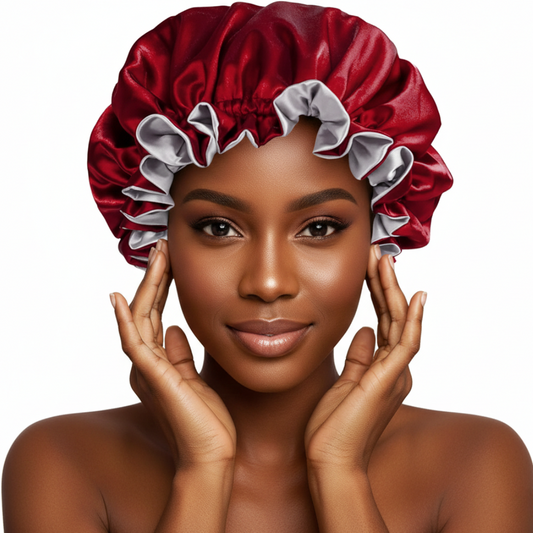 Burgundy Satin Bonnet