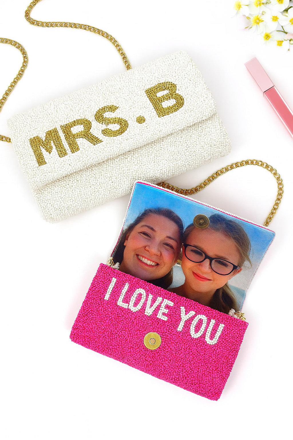 Beaded Mini Barrel Clutch for Flower Girl
