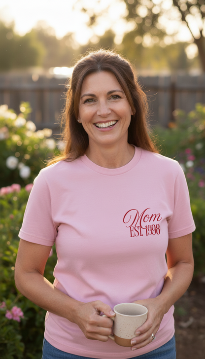 Custom Mom Est. Year Photo Shirt