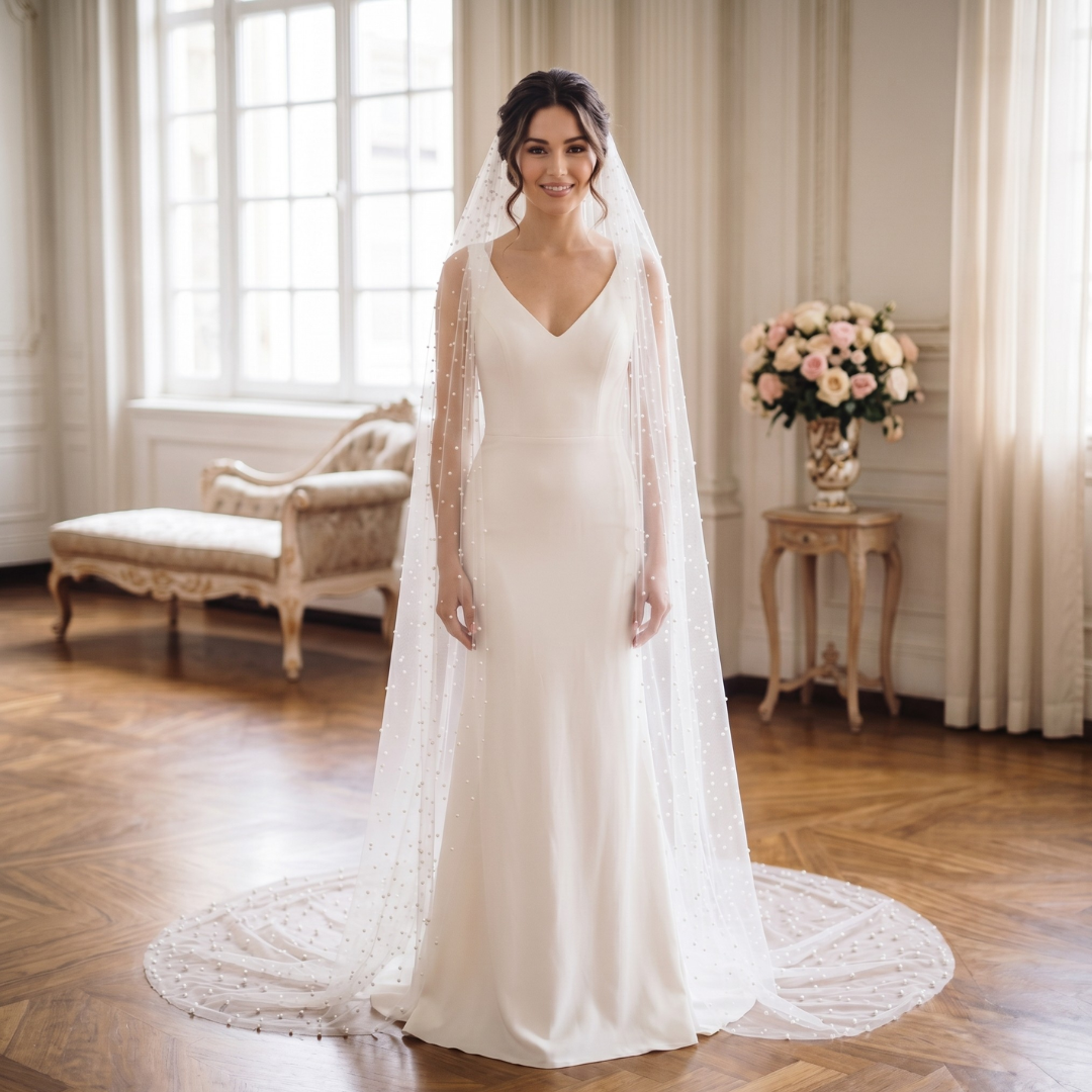 Pearl Cathedral Wedding Veil