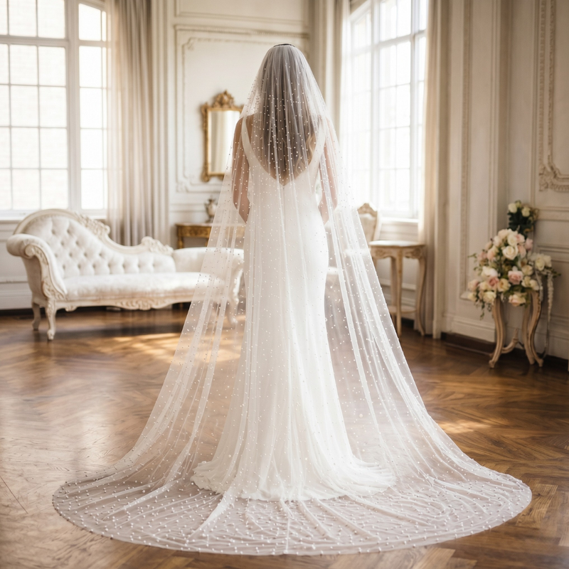 Pearl Cathedral Wedding Veil