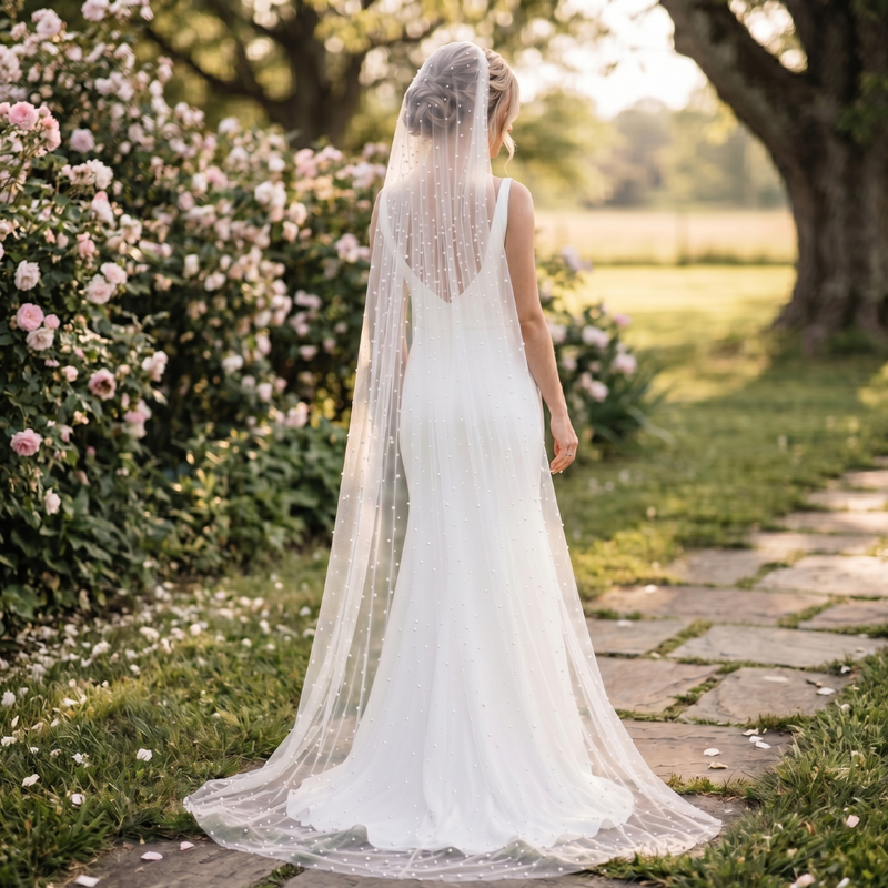 Pearl Cathedral Wedding Veil
