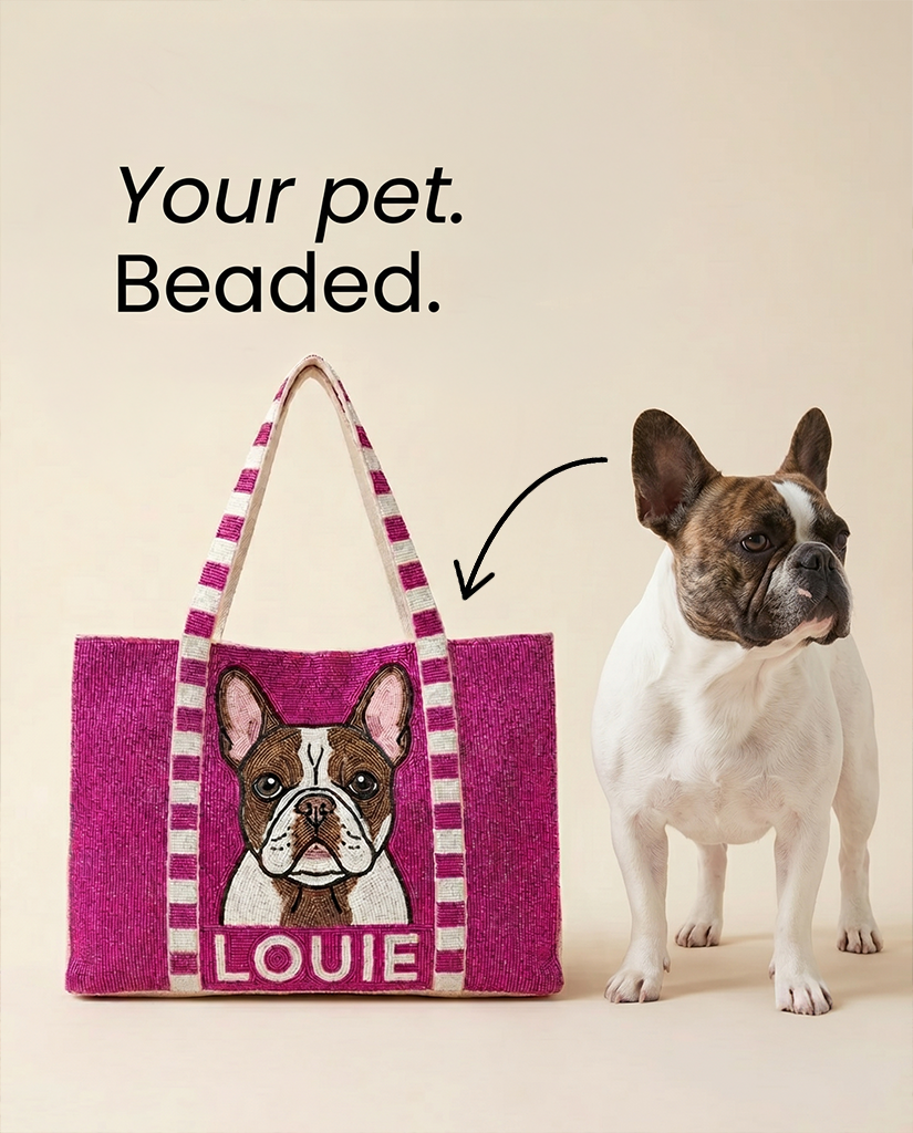 Magenta French Bulldog Tote Bag