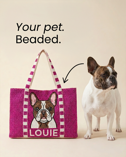 Magenta French Bulldog Tote Bag