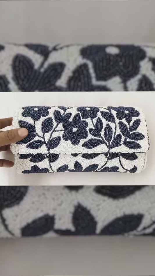 Bridesmaid Beaded Barrel Clutch