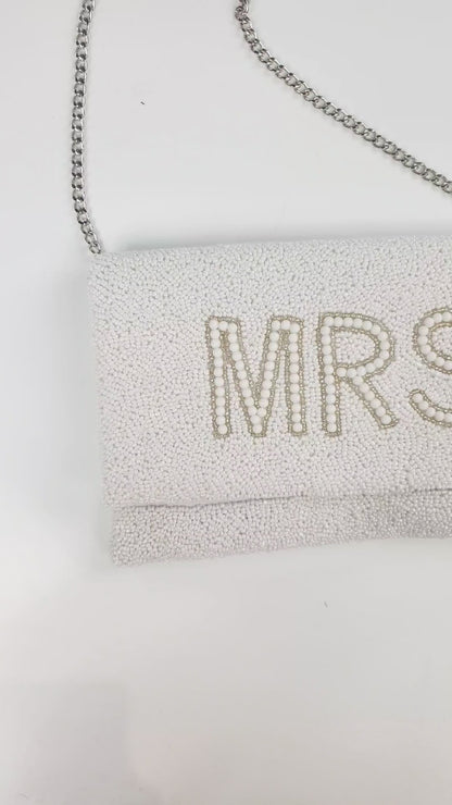 White MRS Clutch Purse