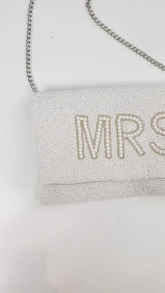 White MRS Clutch Purse
