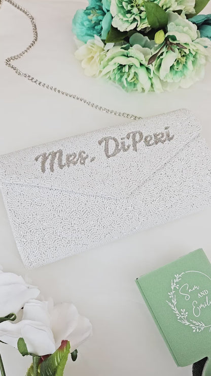 Bridal Envelope Beaded Clutch