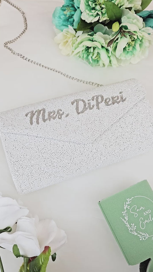 Bridal Envelope Beaded Clutch