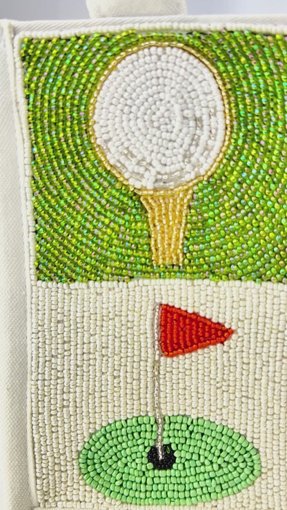 Beaded Golf Design Mini Luxe Tote Bag