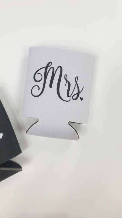 Mr. & Mrs. Koozies in Black and White