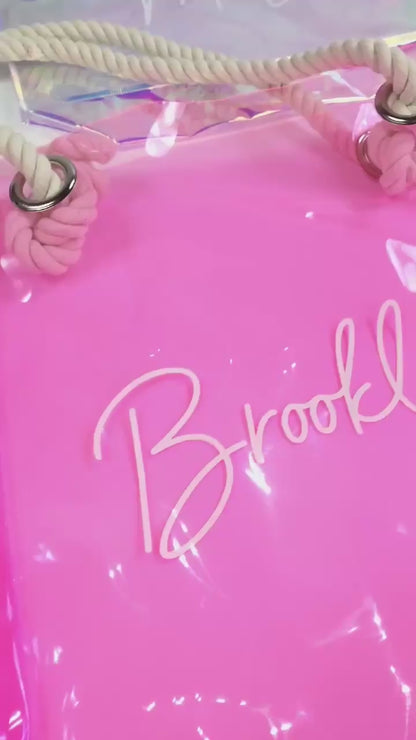 Bridal Tote Bag Set - Customized Bachelorette Neon Totes
