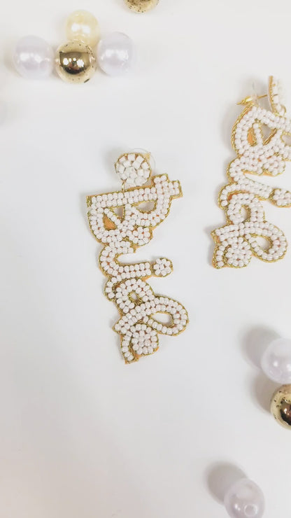 Bachelorette Party Bride Beaded Earrings