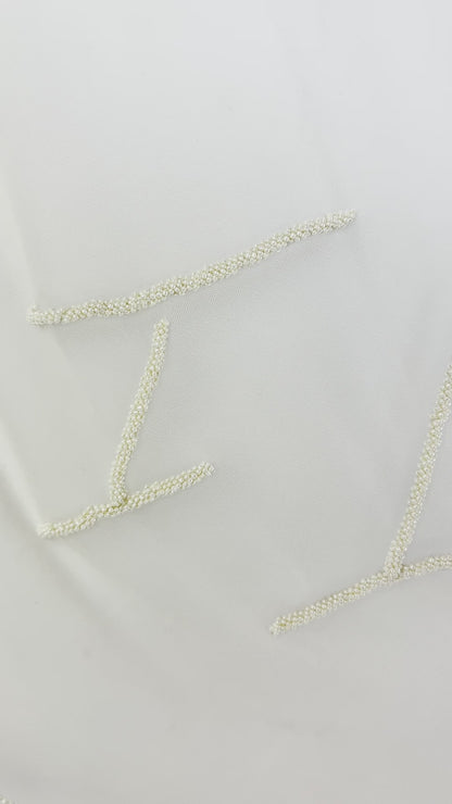 Custom Handwritten Text Beaded Veil
