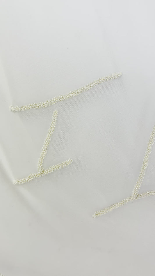 Custom Handwritten Text Beaded Veil