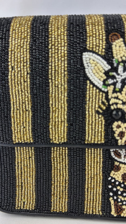 Hand-Beaded Giraffe Purse