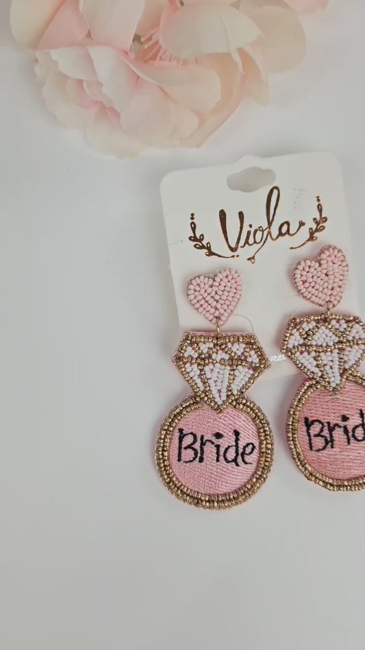 Pink Diamond Ring Team Bride Earrings