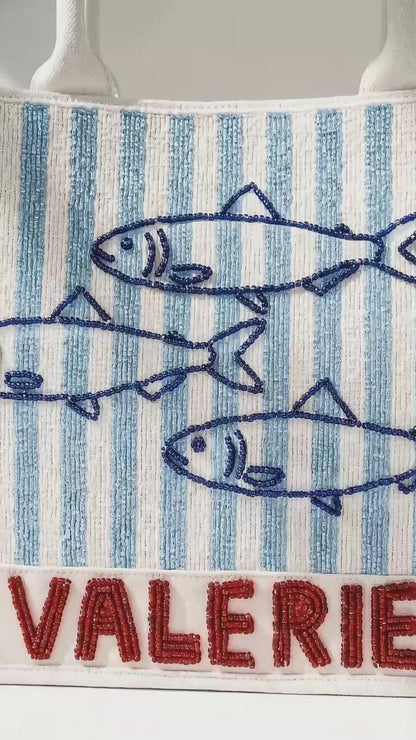 Sardine Beaded Tote Bags