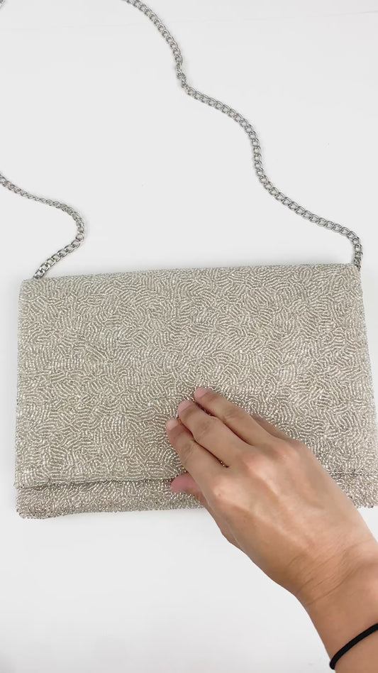 Beaded Canvas Mother of the Bride Custom Clutch - HHFC