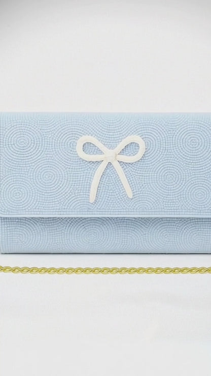 Something Blue Beaded Bridal Clutch