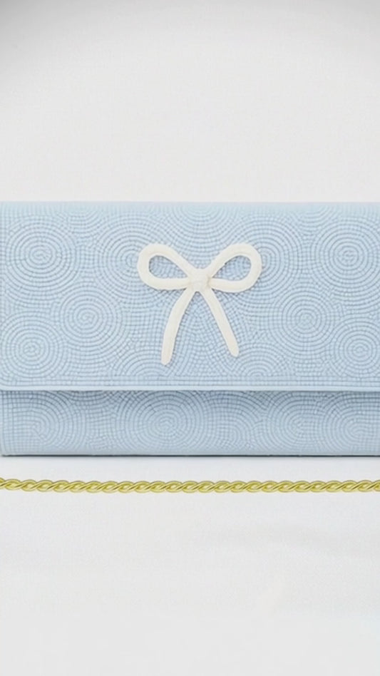 Something Blue Beaded Bridal Clutch