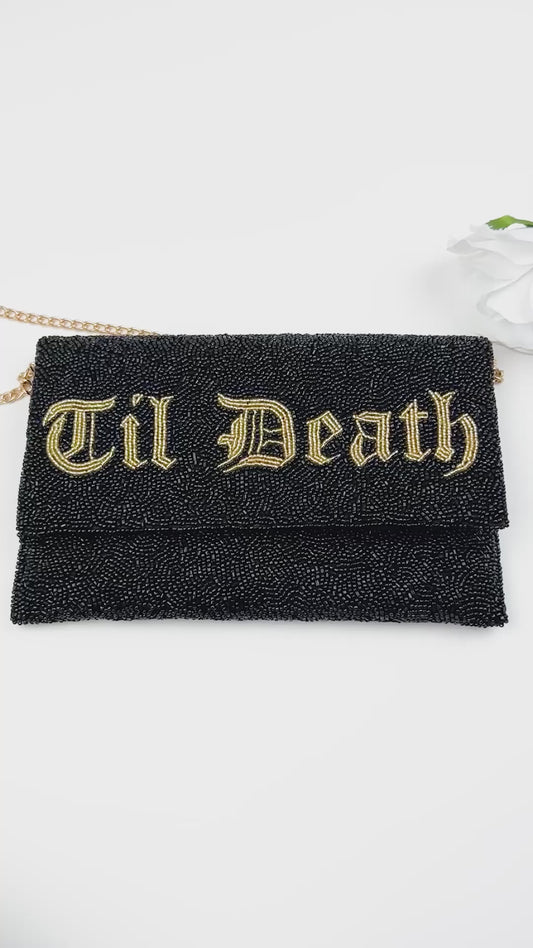 Til Death Beaded Bridal Clutch