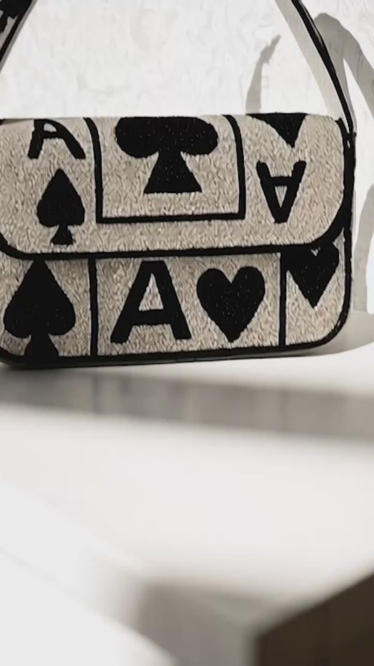 Ace of Spades Beaded Purse
