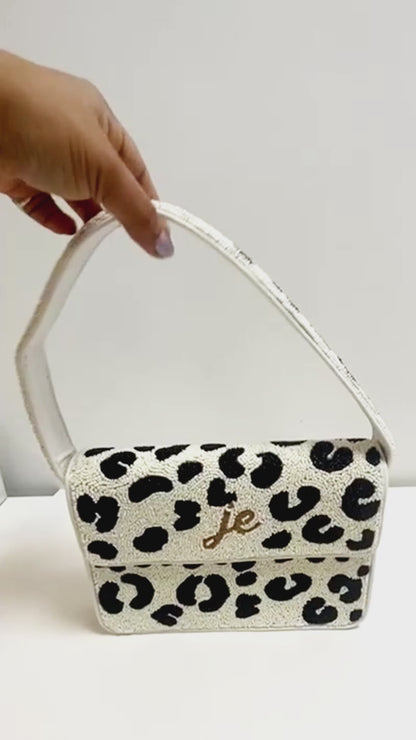 White Leopard Print Purse