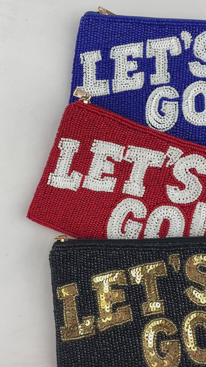 Red Lets Go Beaded Coin Purse