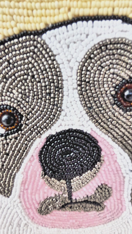 Pet Face Beaded Mini Luxe Tote Bag